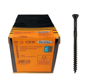 Eurotec Hapatec - Roostevabast terasest puidukruvid (4,5 x 50 mm) (200 tk) mustad