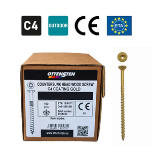 Ottensten - KTX puidukruvid süvistatava peaga, TTX30 (6.0 80-160 mm) C4x
