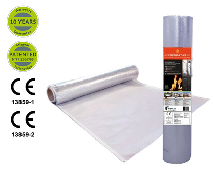 WINCO Firebreather Alu A2 W1 - Mittesüttiv, soojust peegeldav, hajutav membraan (1,2 m x 35 m/50 m; 42 m2/60 m2)