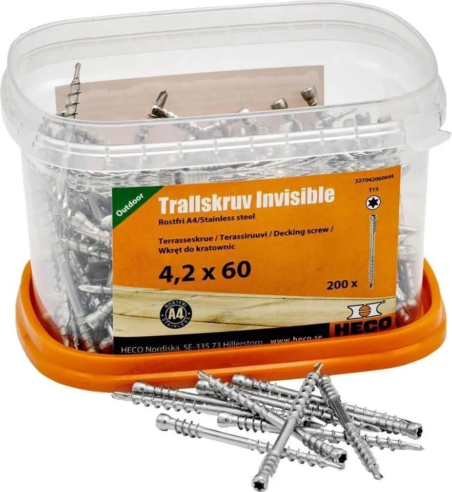 HECO nähtamatu - terrassikruvid (4,2 x 60 mm) (200 tk) A4