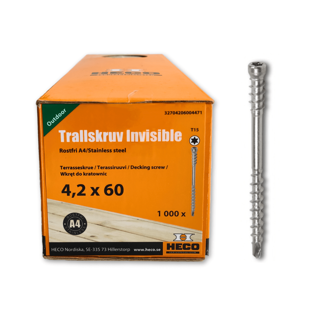 HECO nähtamatu - tekikruvid (4,2 x 60 mm) (1000 tk) A4