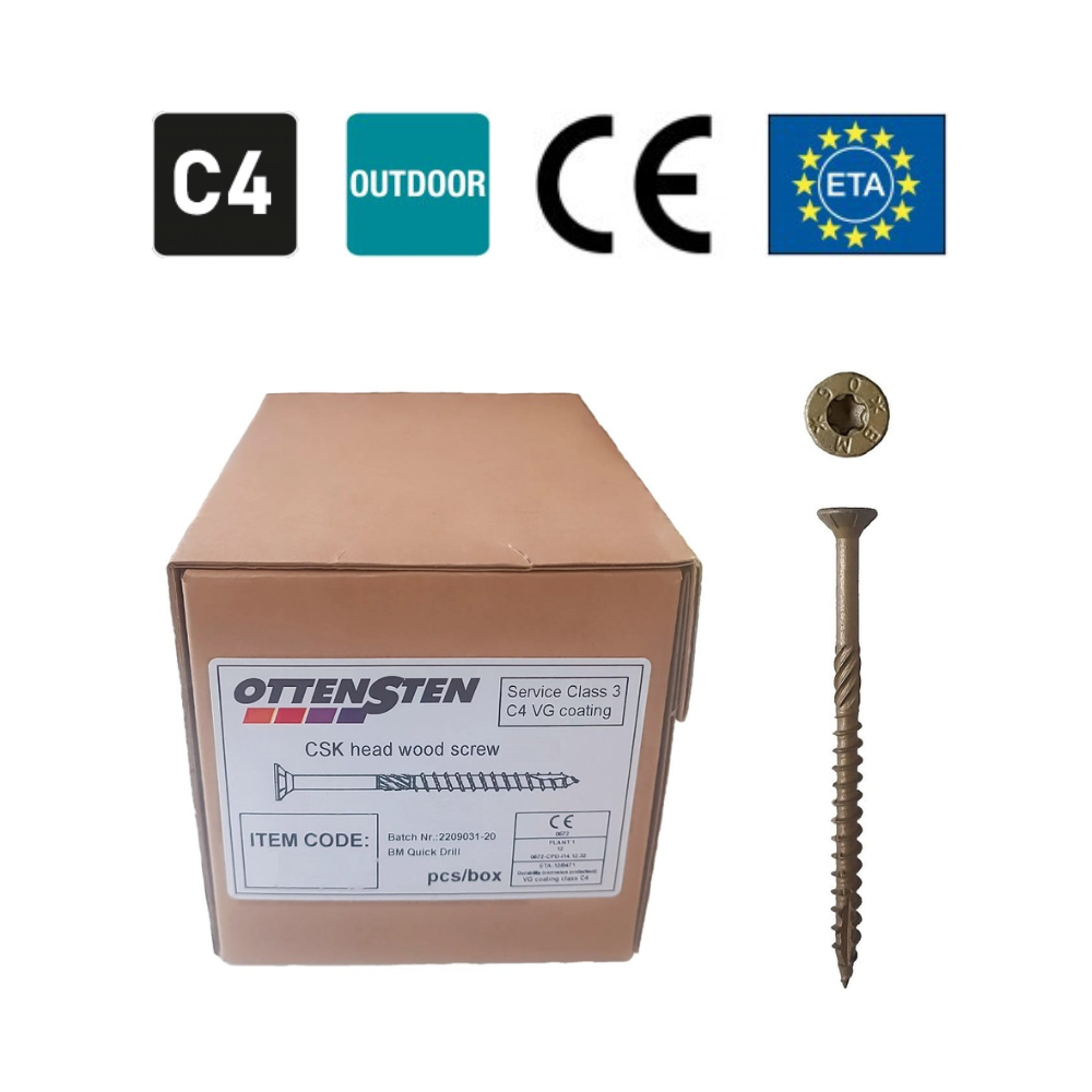 4PRO - Süvistatud peaga kruvid (6,0 x 90-180 mm) (100 tk) C4